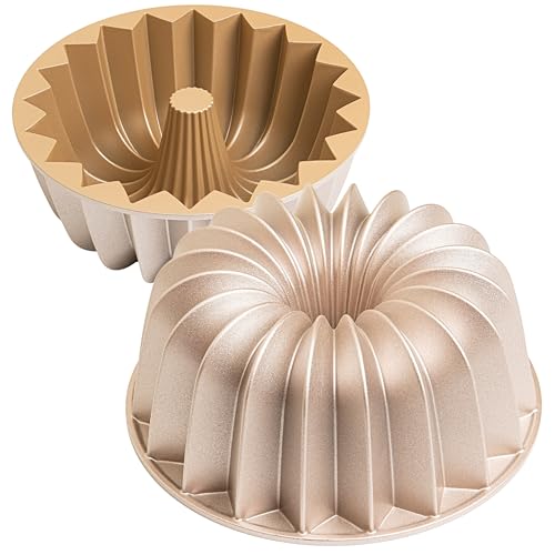 Erreke Gugelhupfform, Professionelle Qualität Kuchenform, Gugelhupf Backform, Sehr Widerstandsfähig, Doppelte Antihaftschicht, 2.5 Liter Kugelhupf Backform 24cm, Gleam