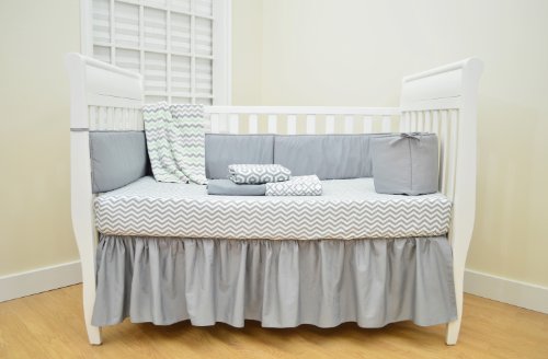 Image of American Baby Company 100% Natural Cotton Percale Fitted Crib Sheet for Standard Crib and Toddler Mattresses, Gray Zigzag, Soft Breathable, for Boys and Girls
