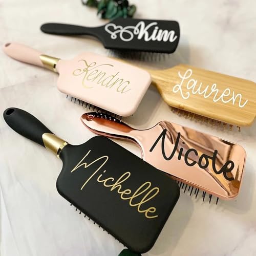 Miguha Spazzola for capelli con nome personalizzato, spazzola for capelli con cuscino d'aria, finitura a specchio, regali for damigelle d'onore, accessori alla moda, pagaia for feste nuziali