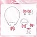 Fumwase 8Pcs Pink Tea Party Accessories Set Gloves Hats Necklace Fan Bracelet Earrings Sunglass Ring for 20s 50s Accessories (Pink)