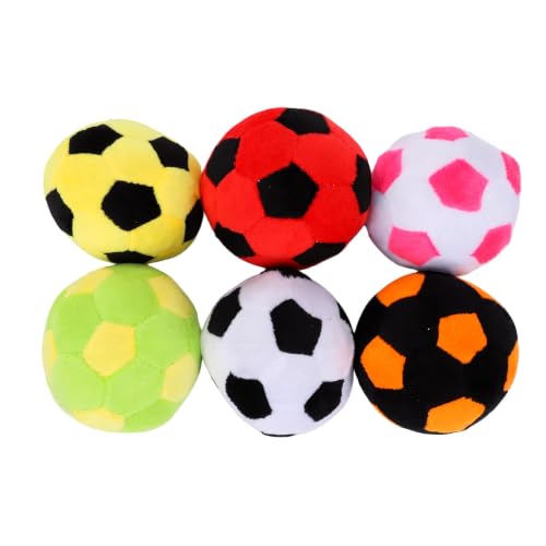 Balones de fútbol de felpa Brrnoo con 6 bolsos de punto hechos a mano para niños y adultos
