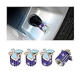 Bittwee Bling Car Tire Valve Stem Caps, 4PCS Aluminum Crystal Rhinestone Butterfly Vehicle Wheel Air Valve Cover, Corrosion Resistant Leak Proof Auto Exterior Accessories, Universal Fit (Blue)