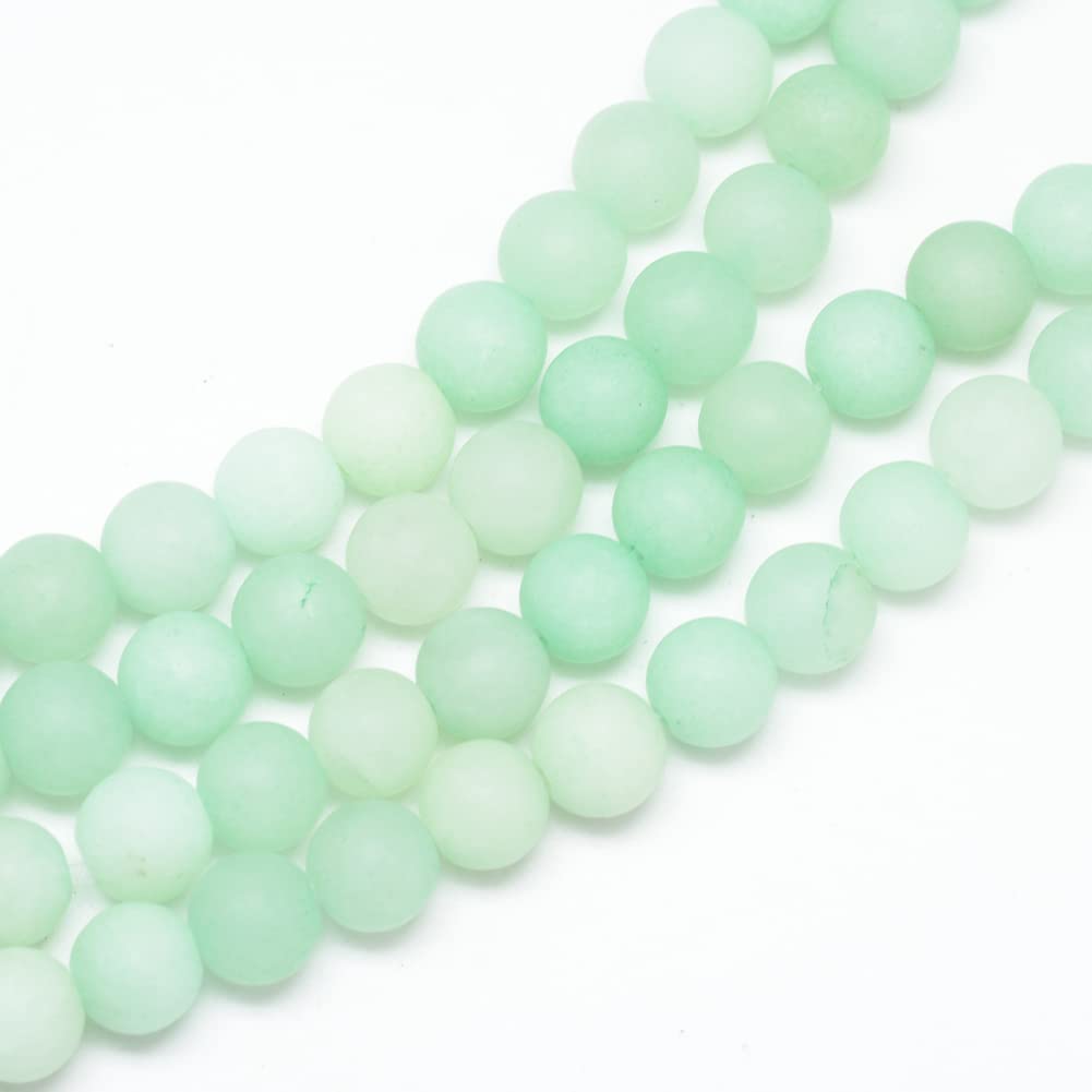 Spritewelry 46-48pcs 8mm Natural Frosted Rose Quartz Beads Round Aquamarine Loose Gemstone Beads Charms Energy Stone for Bracelet Necklace Jewelry Making Hole: 1mm