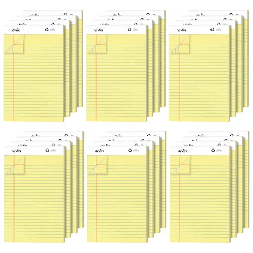 Bloc de notas de 30 hojas por bloc ViVin de 5x8 pulgadas y raya estrecha en paquete de 24 unidades