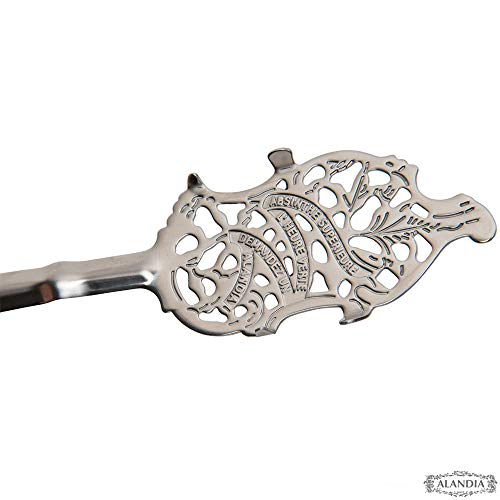 ALANDIA Premium Absinthe Spoons Glasses Set | The Original | 2x Reservoir Glasses | 2x Stainless Steel Spoons | 1x Sugar Cubes | 1x Instructions card