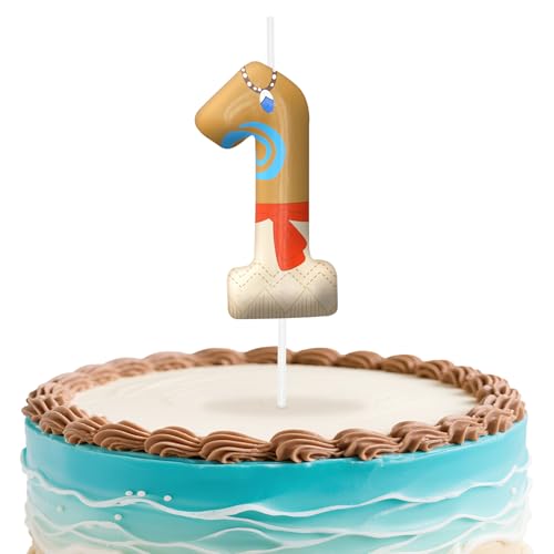 Image of Hawaii Number 1 Birthday Candles, Island Themed Cake Topper for Boys Girls Cake Decorations, Birthday Decorations Party Supplies, Number Candles for Party Decor