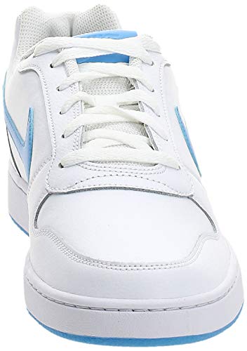 Nike Men's Ebernon Low Basketball Shoe, White/University Blue, 12 Regular US2