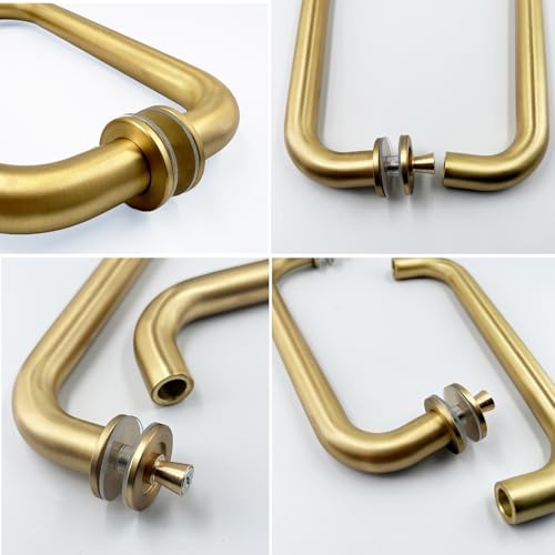 NovaNectar Glass Shower Door Handle, Bathroom Shower Door Replacement Handles, Back to Back 304 Stainless Steel Pull Hardware for Sliding, Frameless Shower Doors Handle (Gold, 6 inch) by NovaNectar - Image 4