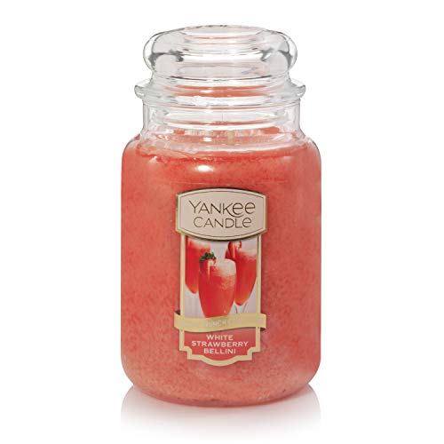 Yankee-Candle-White-Strawberry-Bellini-Scented-Classic-22oz-Large-Jar-Single-Wick-Candle-Over-110-Hours-of-Burn-Time Yankee Candle White Strawberry Bellini Scented Classic 22oz Large Jar Single Wick Candle Over 110 Hours of Burn Time