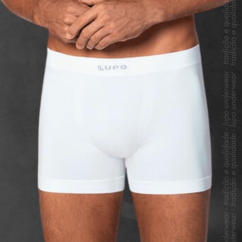 Lupo Cueca Boxer MicroModal Sem Costura Modal Masculino Adulto, Branco, GG
