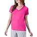 Hanes Sport Women's Cool DRI Performance V-Neck Tee,Wow Pink,Large