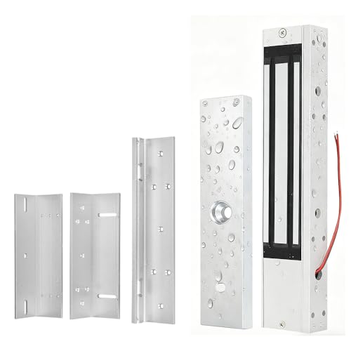 AccessShield Verrou magnétique électronique, 280 kg avec support ZL de 280 kg, DC 12 V, étanche, contrôle d'accès, serrure de porte