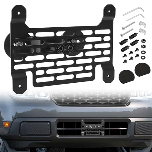 TECHPICCO License Plate Frames for Maverick 2022-2026, No Drill Front License Plate Bracket Holder Compatible with Ford Maverick 2022-2026 (Black) | Fits Most of Vehicle Front Grille by TECHPICCO - Used condition - US$33.42