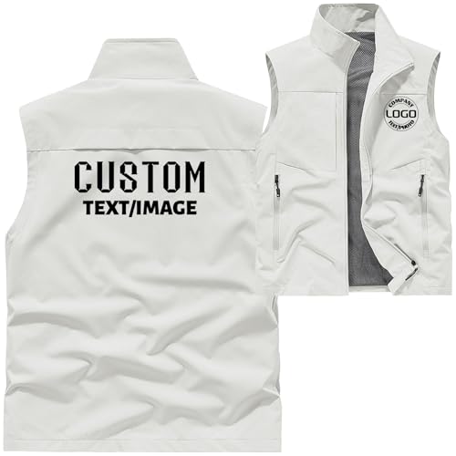 Custom Your Logo Men's Vest Outerwear Lightweight Windproof Mesh-Lined Softshell Sleeveless Jacket