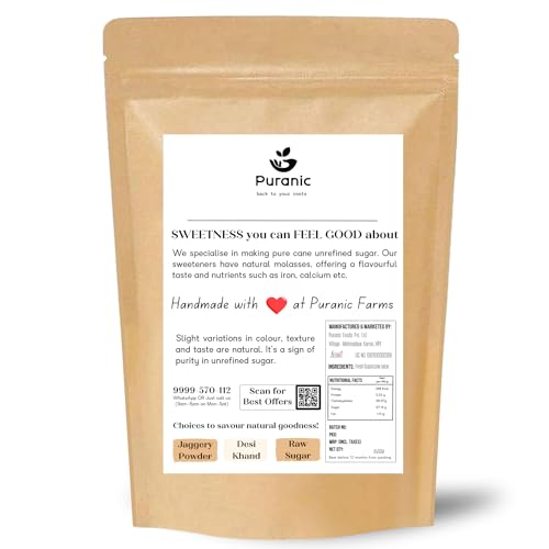 Image of Puranic Desi Khand 450gm | Chemical & Pesticides Free Khand Desi | Khandsari Sugar | Sulphur-free Khand Sugar | Khaand 0.45 Kg