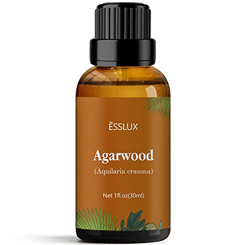 Agarwood Essential Oil, ESSLUX Aromatherapy Oils for Diffuser, Massage, Soap, Candle Making, Perfume, 30 ml