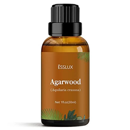 Agarwood Essential Oil, ESSLUX Aromatherapy Oils for Diffuser, Massage, Soap, Candle Making, Perfume, 30 ml