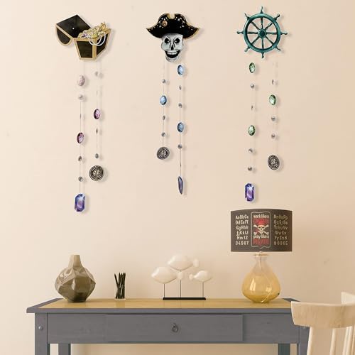 Cheerland Pirate Garland Party Decorations Pirate Decor Hanging Treasure Chest for Trunk or Treat Summerween Celebration Hunt Banner Birthday Hanging Backdrop Streamer Decor Halloween Party Pack of 6 by Cheerland - Used condition - Image 5
