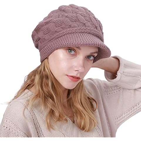 KEAIDO Women's Winter Beanie Hat with Visor Cover