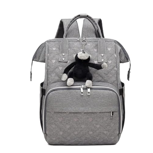 Mochila Maternidade Impermeável Multifuncional- Estilo e Praticidade para Mamães Modernas, Com Grande Capacidade para Todo o Essencial do Bebê (CINZA-3)