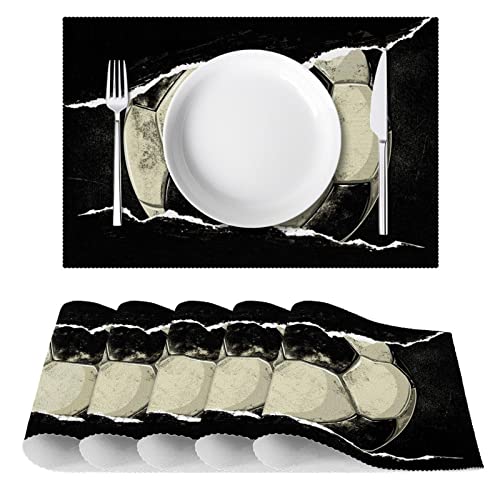 Set de table football protège table rectangulaire lavable lot de 6 - 3