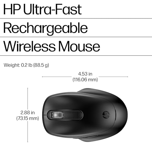 HP 510 Ultra-Fast Rechargeable Wireless Mouse, 2D Scroll Wheel, Battery-Free, 3-Minutes of Charge, Ambidextrous Design, 9C2F6AA by HP - Image 6