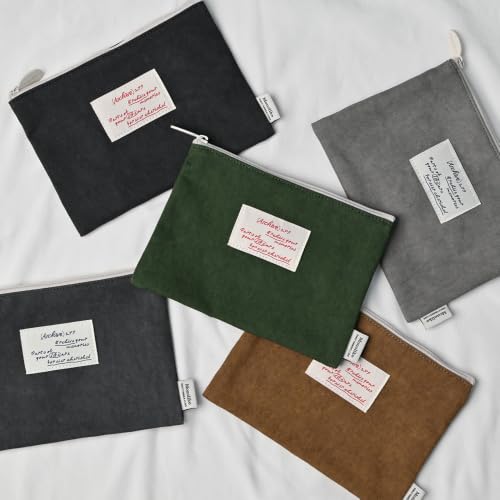 Image of Monolike Archive 247 Faded Flat Pouch, Light Gray - Makeup Bag, Cosmetic Bag, Travel Bag, Toiletry Bag, Organizer, Storage Bag