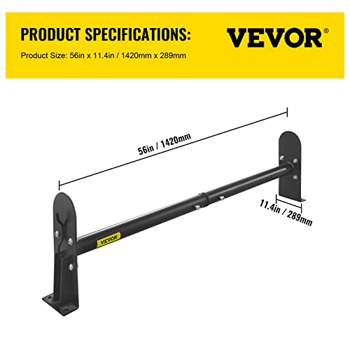 Vevor Universal Van Ladder Roof Racks, 2 Bars, 331 Lbs Capacity, 34.6"-56" Adjustable Matte Coating Van Rack, Compatible With Chevy Ford Express Fullsize Van, Black #TOP6