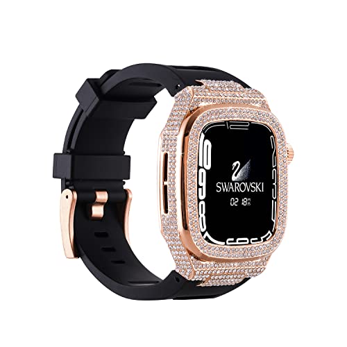 Kit de modification Apple Watch en titane et carbone de luxe pour boîtier 44/45 mm