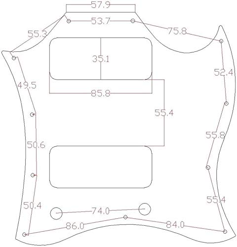 Dopro Standard SG Special Full Face Guitar Pickguard with P90 Pickup Hole White Pearl