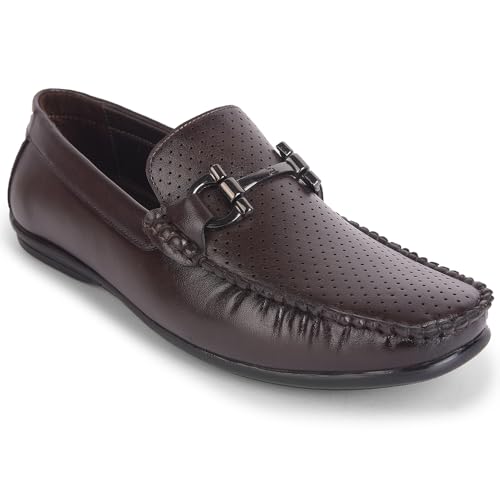 Image of Liberty Fortune HML-10E Loafer Shoes for Men - Brown, Black, Non-Lacing Casual Formal Slip-On Loafers Stylish Shoes Ideal for Office, Party, Wedding, Kurta - Comfortable Lightweight