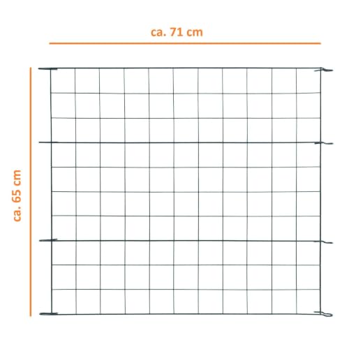 ESTEXO Teichzaun 11-TLG. Set - 5 Zaunelemente + 6 Stäbe, pulverbeschichtet - Steckzaun ca. 3,75 m für Teich, Beet & Freigehege Gerade