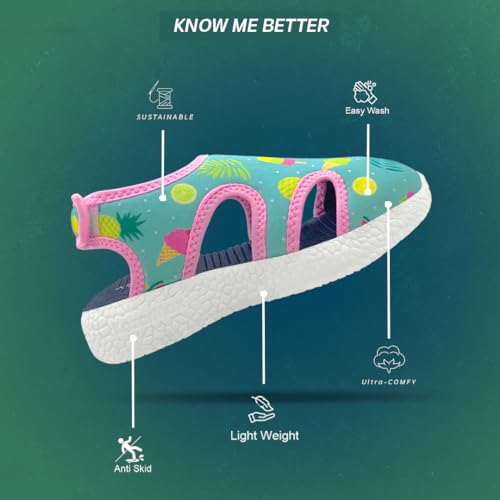 Image of KazarMax Kids Boys and Girls Lightweight | Comfort | Easy Slip-On | Breathable | Printed Sandal