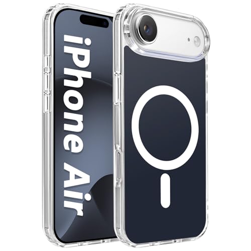 Coque iPhone 17 Air magnétique Tcaraersing avec dos uni et contour TPU transparent pour 6,5 pouces