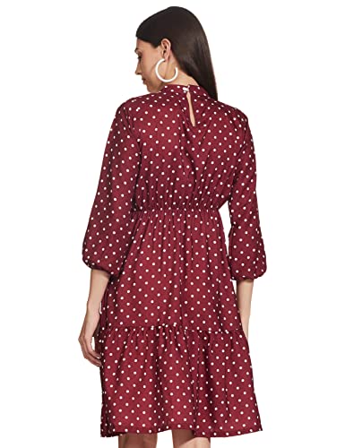 Image of OM SAI LATEST CREATION Women's Sleeveless Flare Cut Dress | Ruffled Slit Mini | A-Line V-Neck Crepe Dress