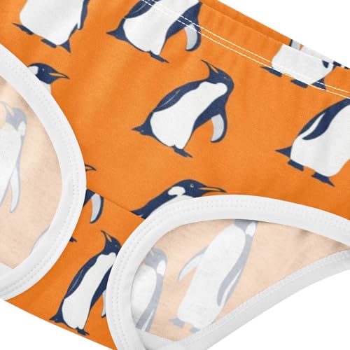 Cartoon Penguins Orange Girl Panties Cute Girls Underwear Toddlers Cotton Personalized Underpants Briefs 2t4