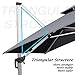 PURPLE LEAF 11 Feet Double Top Deluxe Solar Powered LED Square Patio Umbrella Offset Hanging Umbrella Outdoor Market Umbrella Garden Umbrella, Grey
