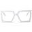 AIEYEZO Oversized Square Blue Light Glasses for Women Cute Big Frame Glasses Fashion Clear Multi-Color Computer Eyewear (White)
