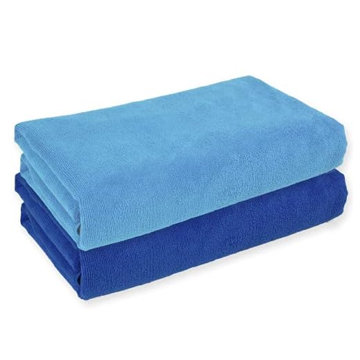 Belmalia, 2 x Mikrofiberhanddukar XXL | Extremt absorberande och snabbtorkande handduk för simning | Bad-ning | Duschande | Lättviktig | 180 x 75 cm | Ljusblå + Blå