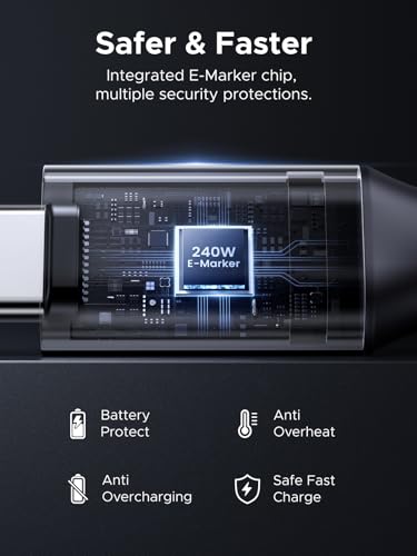 Image of UGREEN 240W USB C to USB C Cable Right Angle 2M, Fast Charging Type C Cord