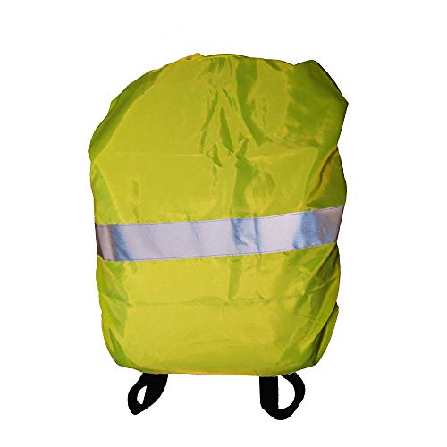 Preisvergleich Produktbild Hochwertiger Regenschutz für Rucksack, Schulranzen, Schultasche wasserdicht windabweisend - XXL mit Reflektorstreifen - 50cm x 60cm 50 l (2X Neon-Gelb)