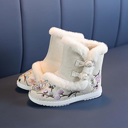 Girls' Winter Boots Preschool Girls Boots Chinese Embroidered Outdoor Warm Anti Slip Snow Boots (For Toddlers/Children/Adults)2