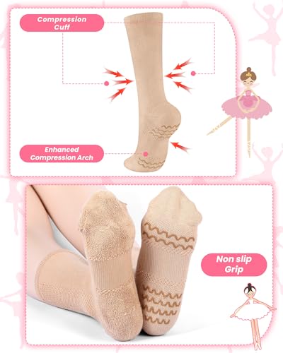 8 Pairs Dance Non Slip Socks with Spin Spot Compression Ballet Ankle Socks Ballet Dance Stockings for Women Dancer4