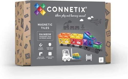 CONNETIX Magnetische Fliesen Regenbogen Transportieren Packen, 50 Stück