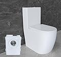 WinZo WZ5311-P Dual Flush Macerating Toilet System with Macerator Pump for Basement Sewerage Waste Macerator,White