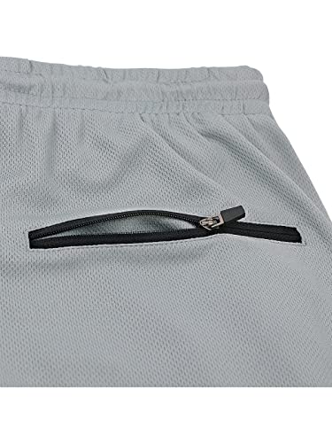 Century Star Mens Running Shorts Athletic Workout Quick Dry Compression Short For Men With Pockets Training Sport Gym Shorts Grey X-Large #TOP5