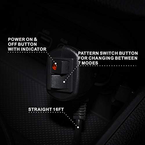 WOWTOU Magnetic Roof Top Safety Emergency Strobe COB LED Amber White Flashing Beacon Light Bar Trucks Snow Plows Construction Vehicles