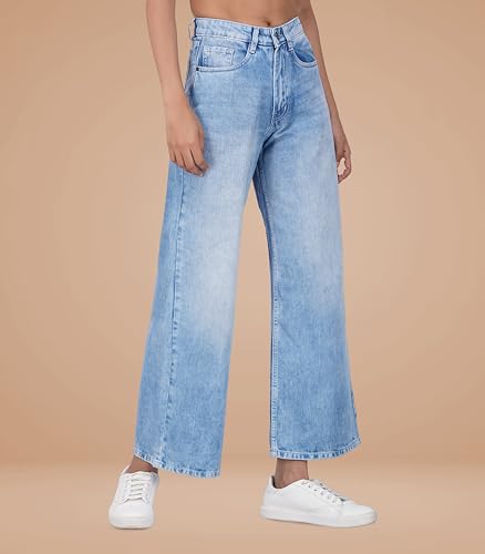 Image of i'sol Jeans for Women | Baggy Jeans for Women High Waist | Wide Leg Jeans for Woman | Bell Bottom Jeans