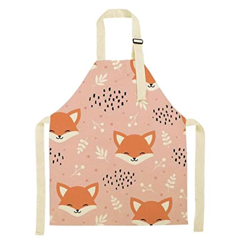 Doralie Kinderschürze , Kochschürze für Kinder , Schürze für Jungen und Mädchen ,verstellbar , 6-10 Jahre (Fuchs rosa) Cover