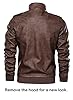 HOOD CREW Men’s PU Faux Leather Motorcycle Bomber Jacket With a Removable Hood Brown 3XL #5